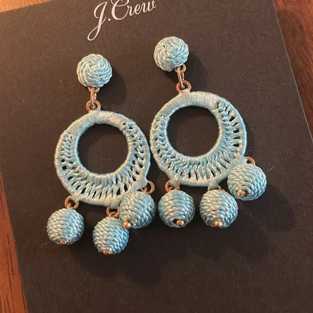 J. Crew Raffia-wrapped triple drop earrings - Picture 3 of 5